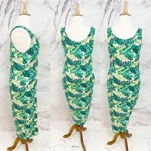 Rebdolls Bodycon Tropical Midi Dress 2X